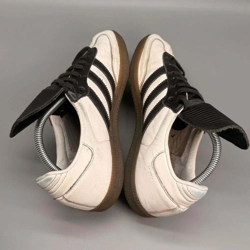 Adidas Samba Men's 8 Cloud White Leather Low Top Athletic Running Sneakers Shoes